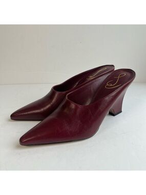 Sam Edelman Vonn Heeled Burgundy Mules Size 8